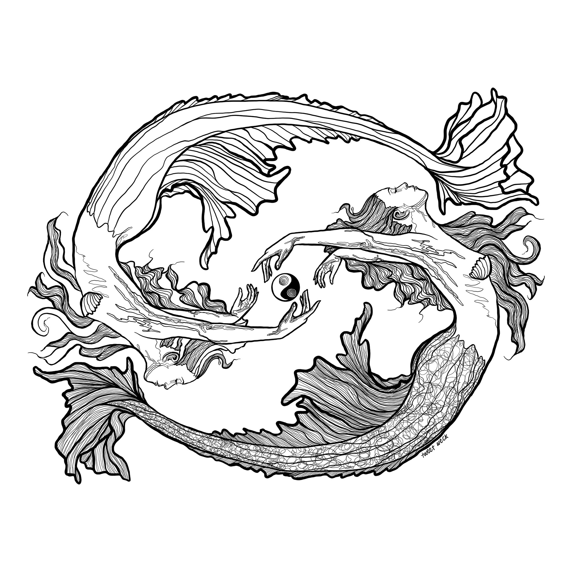 Yin Yang Mermaid - Dive Shirts